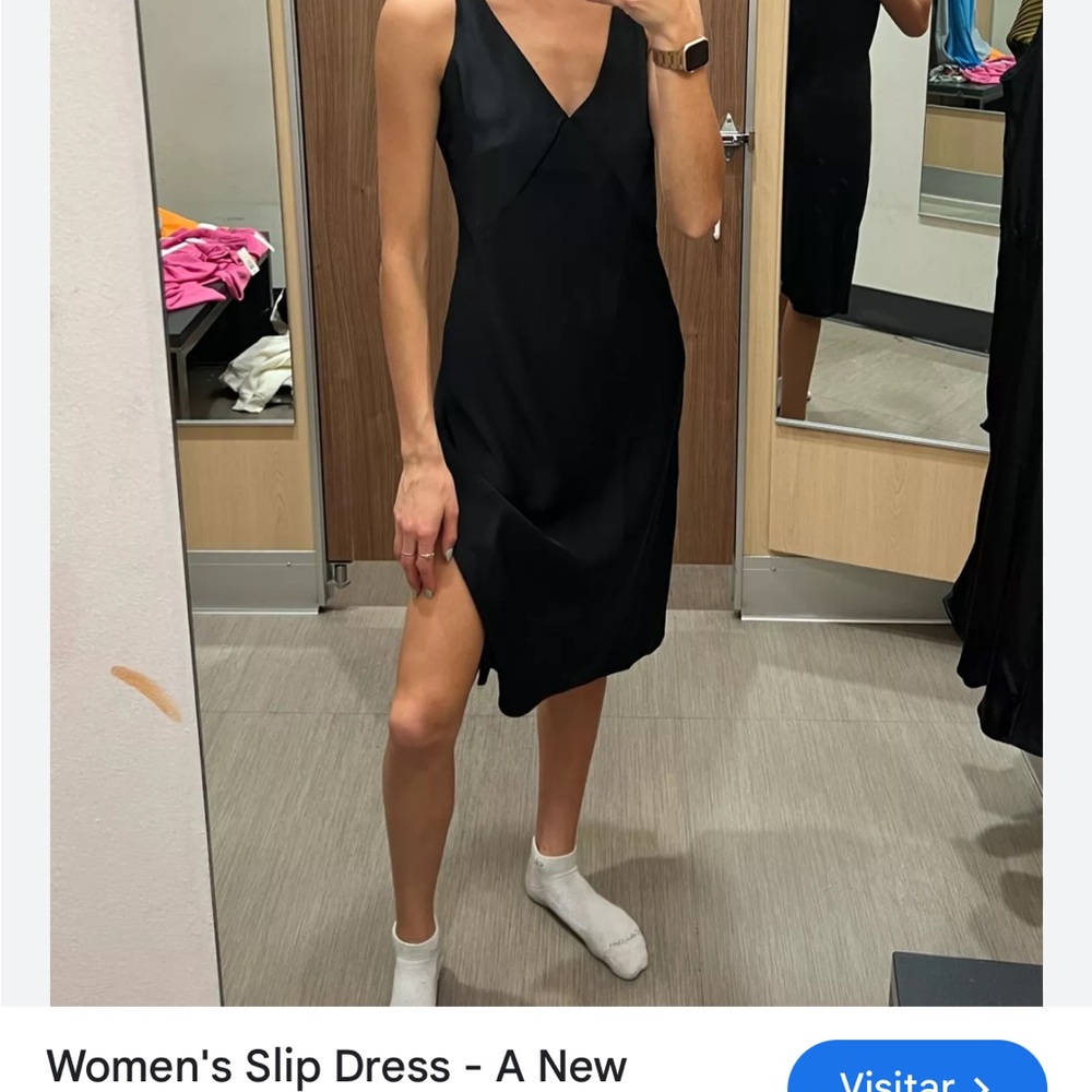 A New Day Black Midi Slip Dress
